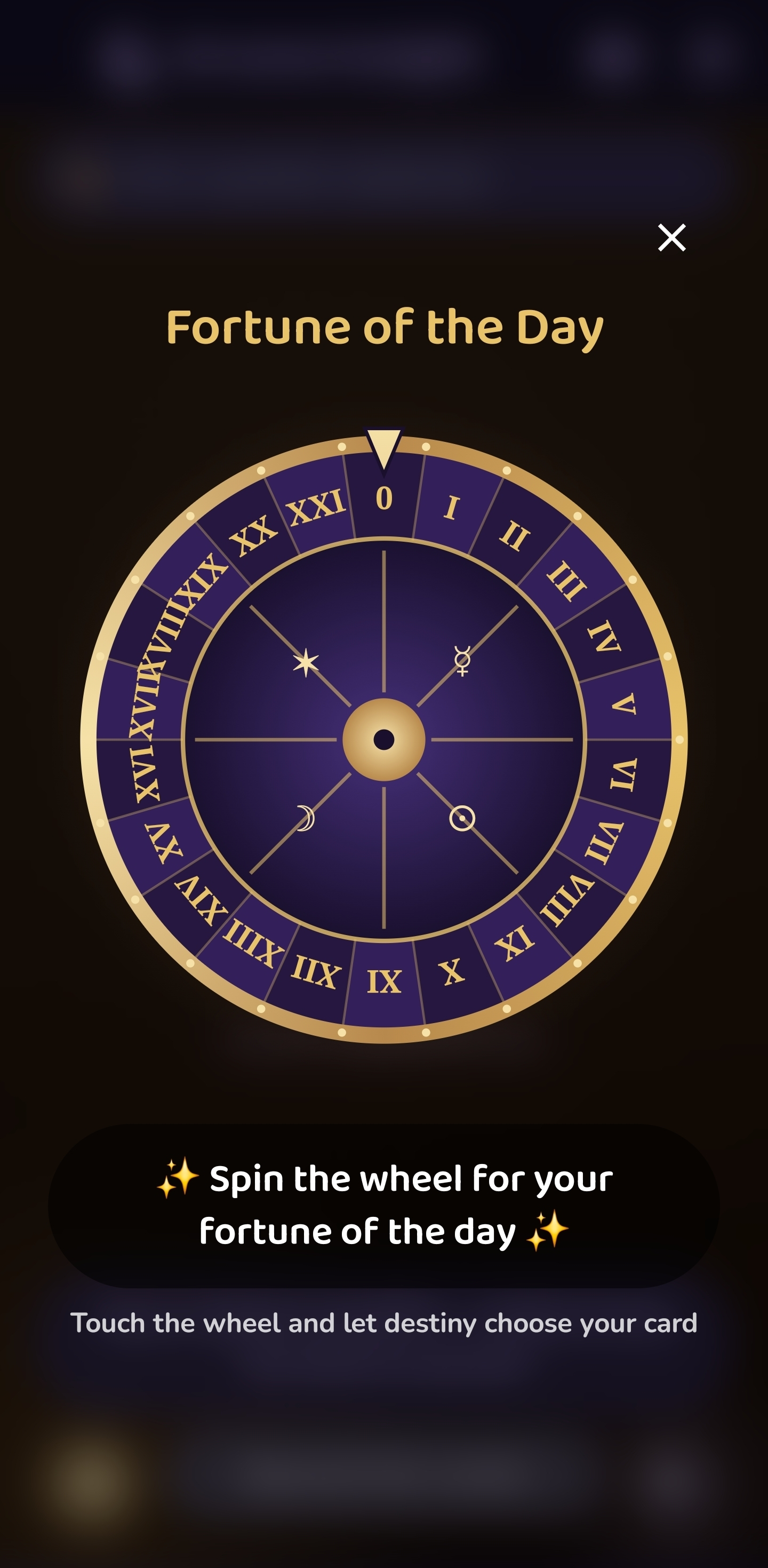 Fortune of the Day wheel